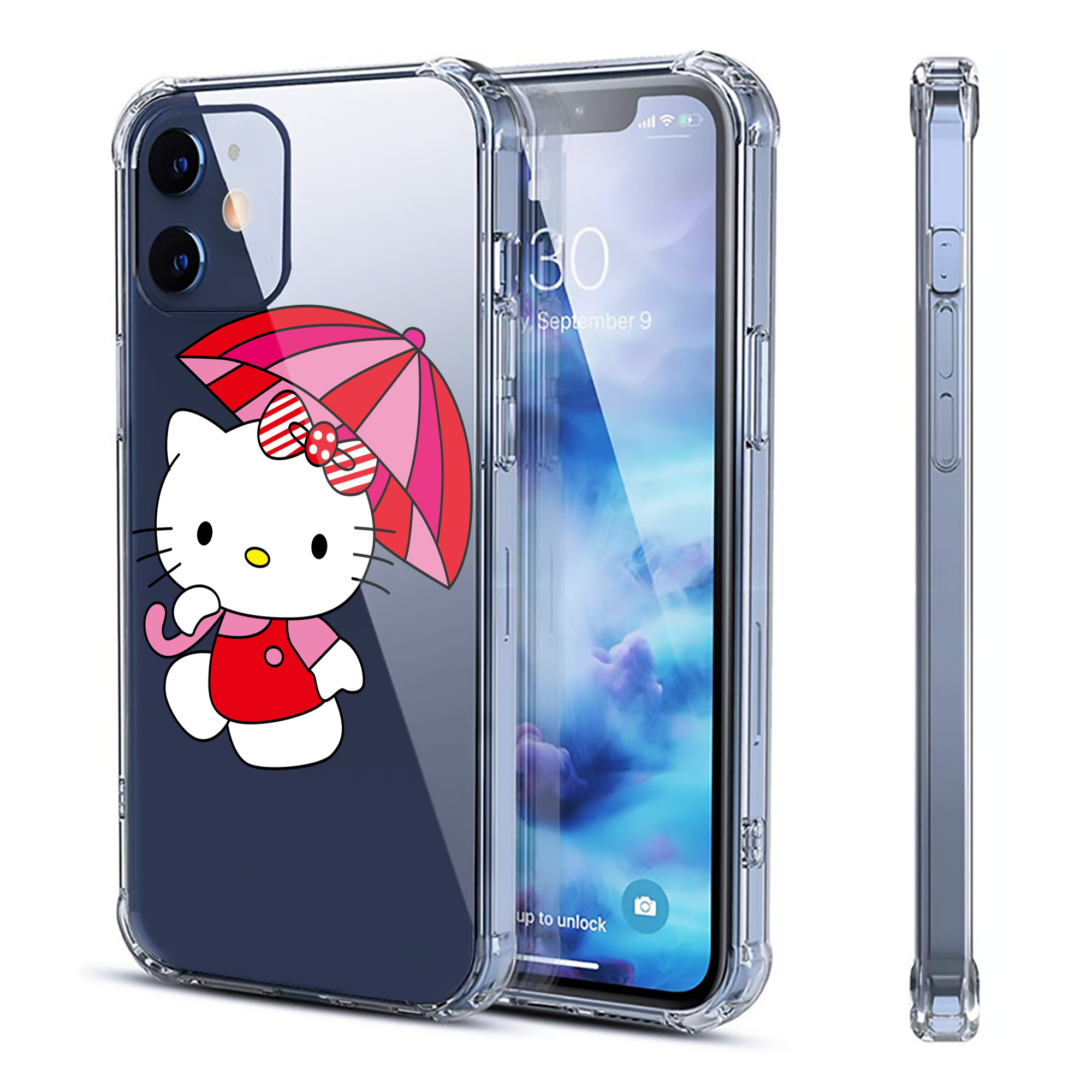 （画像用） Hello Kitty ハローキティ 【iPhone 12シリーズ対応】透明スマホケース（クリアソフトケース）
